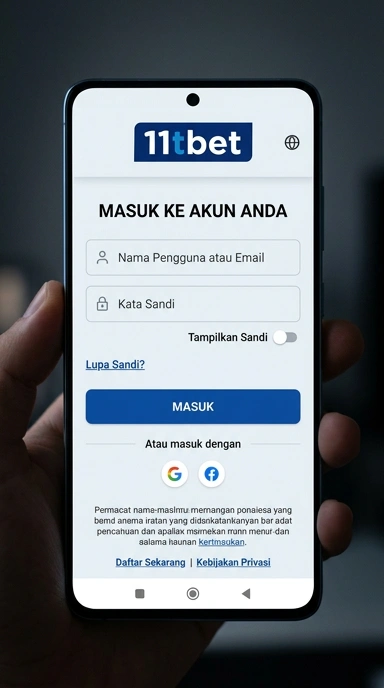 Tampilan halaman login 11tbet