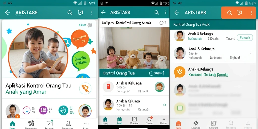 Tampilan antarmuka ARISTA88 yang ramah pengguna untuk kontrol orang tua.