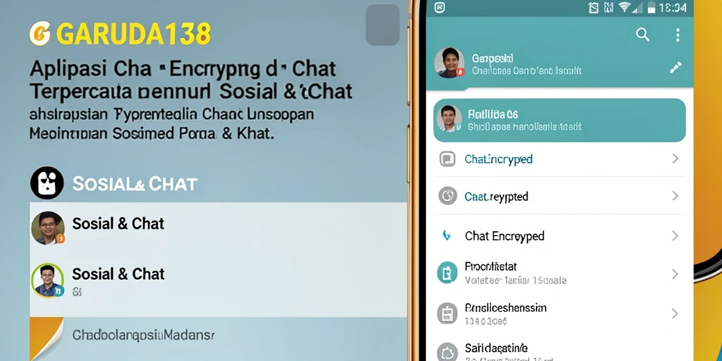 Tangkapan layar antarmuka GARUDA138 yang menunjukkan fitur-fitur chat enkripsi.