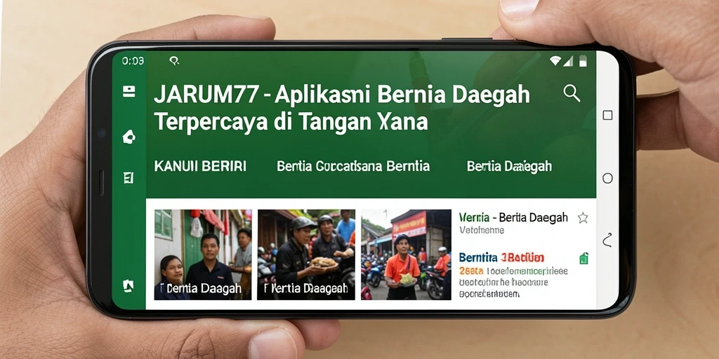 Antarmuka aplikasi JARUM77 yang menampilkan berita terbaru.