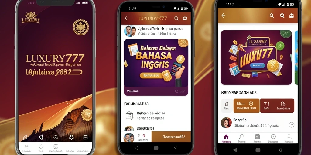 Tampilan antarmuka LUXURY777 yang intuitif untuk belajar Bahasa Inggris.