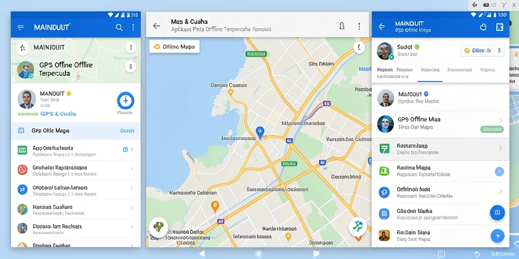 Antarmuka MAINDUIT dengan fungsi GPS Offline yang jelas dan mudah digunakan.