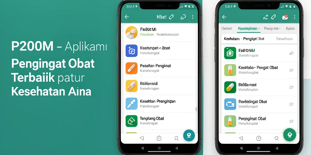 Tampilan antarmuka Pengingat Obat P200M yang intuitif dan mudah digunakan.
