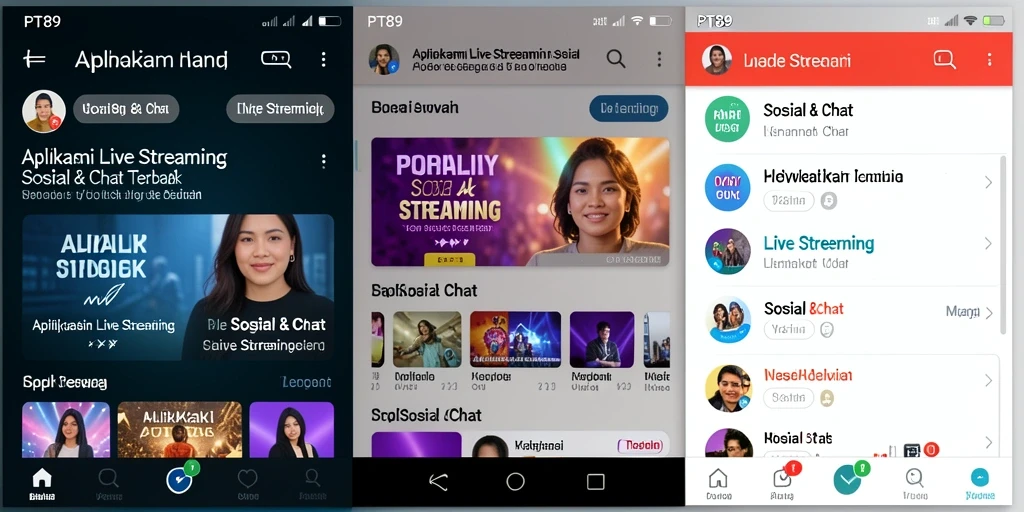 Tampilan antarmuka intuitif untuk Live Streaming yang menarik.