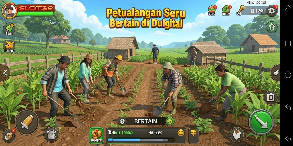 Antarmuka SLOT39 menunjukkan petualangan seru di dunia pertanian.
