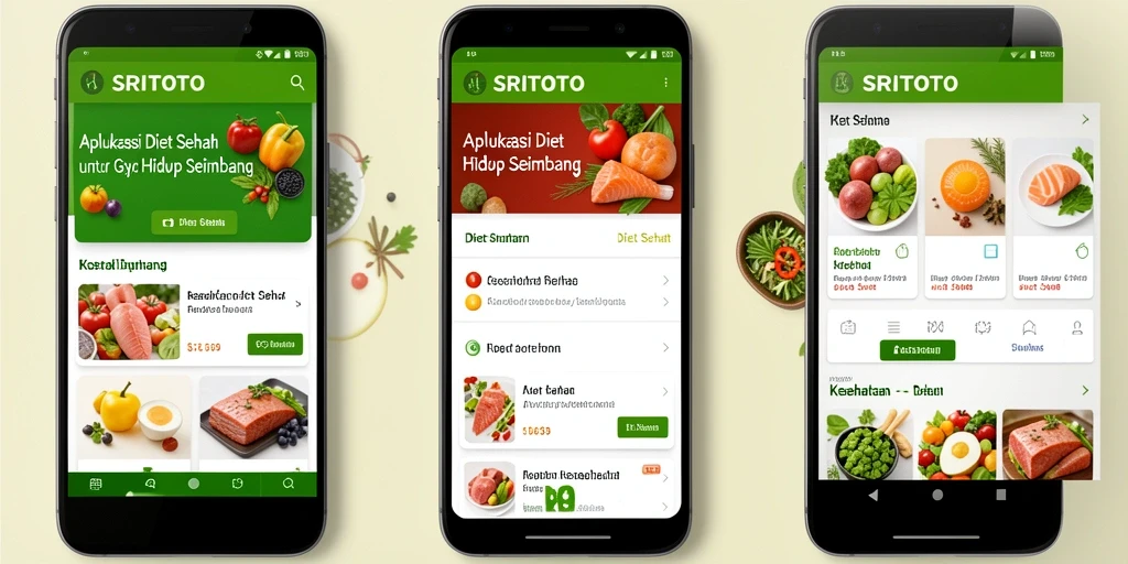 Antarmuka <strong>SRITOTO</strong> yang ramah pengguna dengan fitur diet sehat.